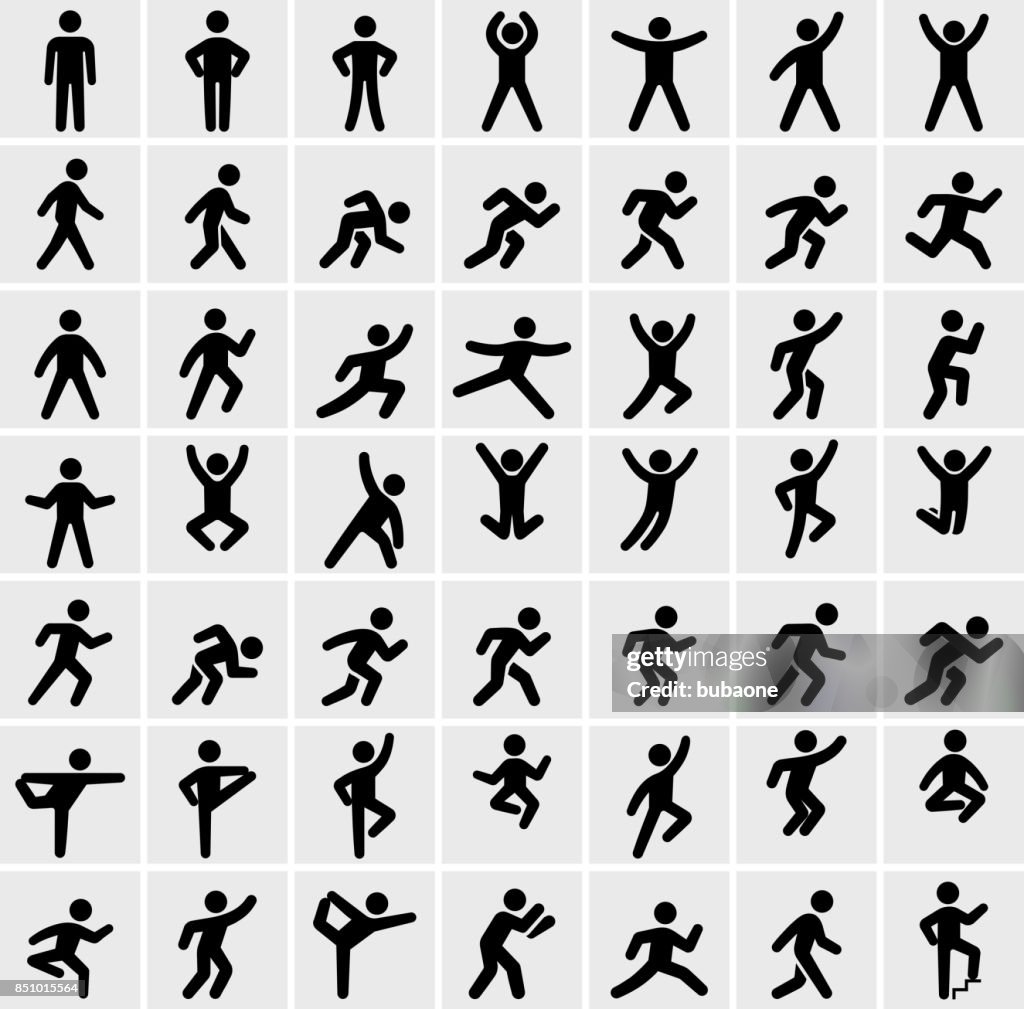 People in motion Active Lifestyle Vector Icon Set