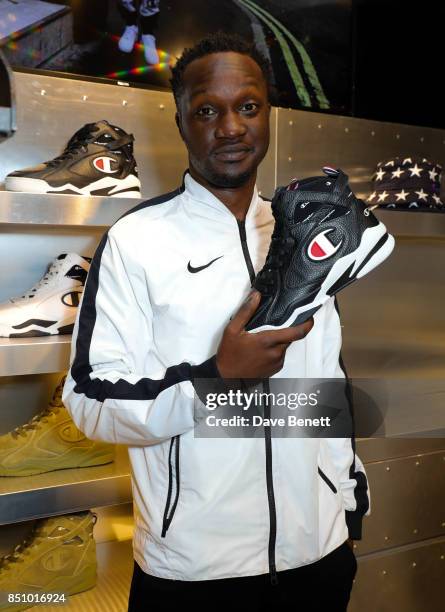 Arnold Oceng attends the Champion London flagship store launch on September 21, 2017 in London, England.