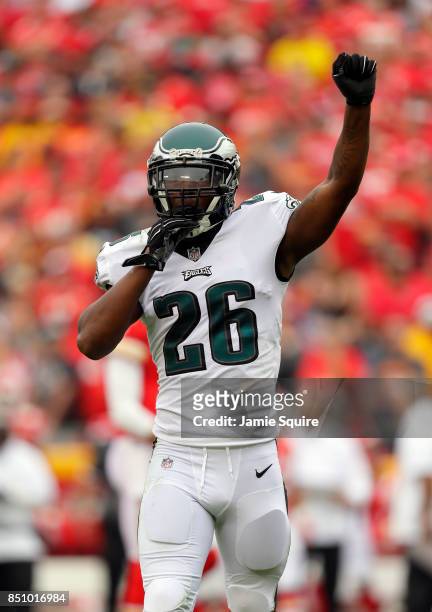 Defensive back Jaylen Watkins of the Philadelphia Eagles in action during the game against the Kansas City Chiefs at Arrowhead Stadium on September...