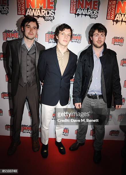Friendly Fires arrive at the Shockwaves NME Awards 2009, at the O2 Brixton Academy on February 25, 2009 in London, England.