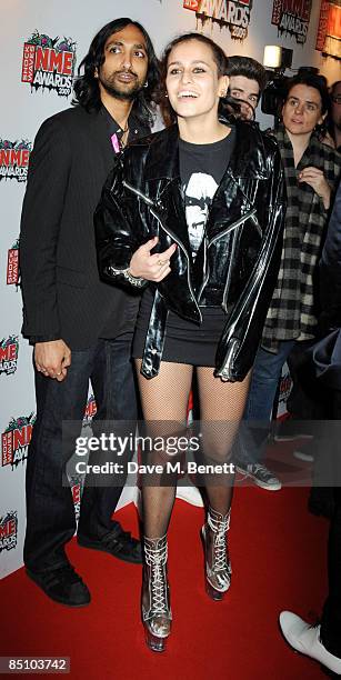 Alice Dellal arrives at the Shockwaves NME Awards 2009, at the O2 Brixton Academy on February 25, 2009 in London, England.