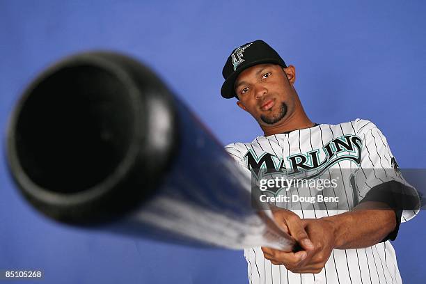 Emilio Bonifacio of the Florida Marlins poses during photo day at Roger Dean Stadium on February 22, 2009 in Jupiter, Florida.