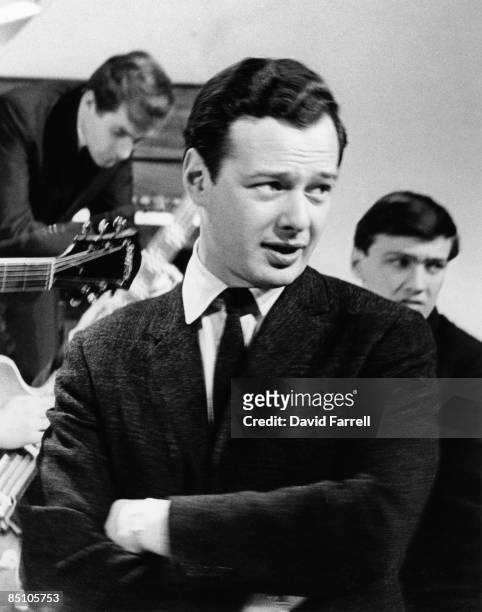 Photo of Brian EPSTEIN, Brian Epstein at the Thank Your Lucky Stars Merseybeat special at Alpha Television Studios, Aston, Birmingham