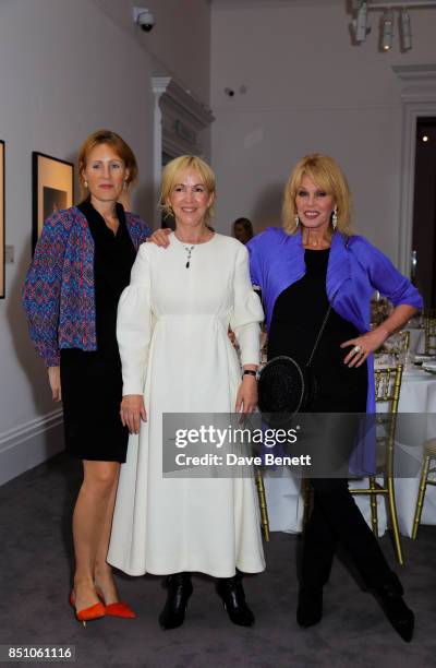 Kate Varah, Sally Greene and Joanna Lumley attend the "Vivien: The Vivien Leigh Collection" drinks reception at Sotheby's on September 21, 2017 in...