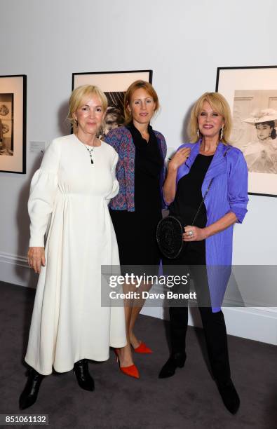 Kate Varah, Sally Greene and Joanna Lumley attends the "Vivien: The Vivien Leigh Collection" drinks reception at Sotheby's on September 21, 2017 in...