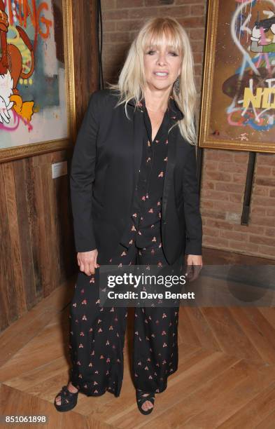 Jo Wood attends a private view of new exhibition "A Simpler Time " by artist Robyn Ward at the Old Chappell Piano Factory on September 21, 2017 in...