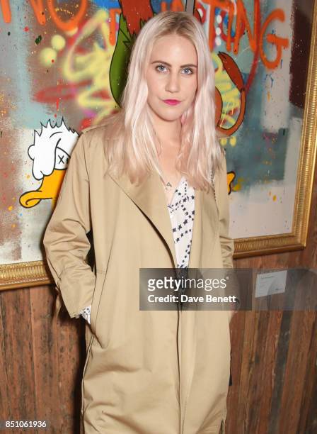 India Rose James attends a private view of new exhibition "A Simpler Time " by artist Robyn Ward at the Old Chappell Piano Factory on September 21,...