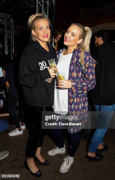 The Mac twins Alana and Lisa attend the Champion London flagship store launch after party at The Welsh Chapel on September 21, 2017 in London,...