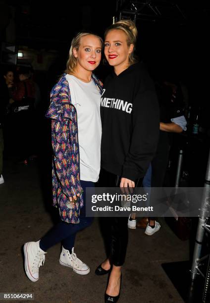 The Mac twins Alana and Lisa attend the Champion London flagship store launch after party at The Welsh Chapel on September 21, 2017 in London,...