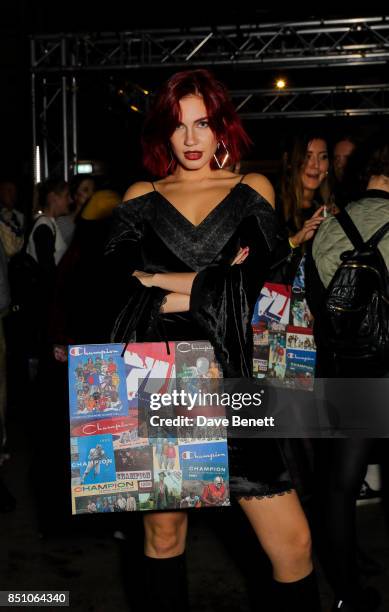 Nikita Andrianova attends the Champion London flagship store launch after party at The Welsh Chapel on September 21, 2017 in London, England.