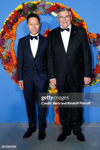 Jian Liu and President of AROP Jean Louis Beffa attend the Opening Season Gala - Ballet of Opera National de Paris - Held at Opera Garnier on...