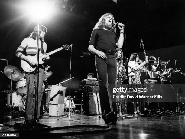 Photo of BLOOD SWEAT AND TEARS; Georg Wadenius and Larry Ellis performing on stage