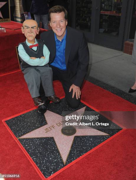Jeff Dunham, posing with his puppet Walter, is honored with a star on The Hollywood Walk of Fame held on September 21, 2017 in Hollywood, California.