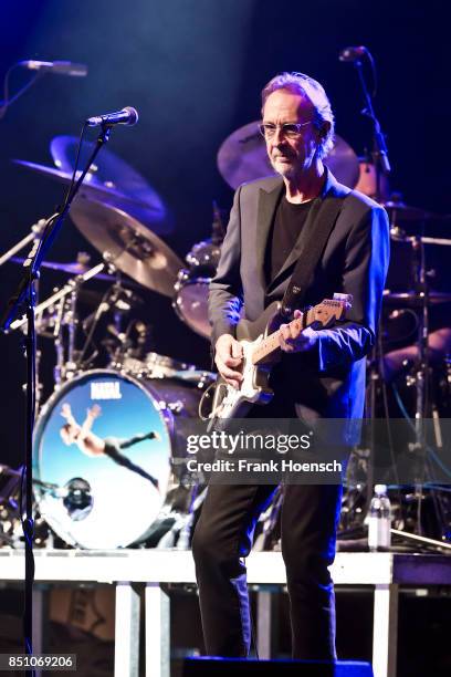 Mike Rutherford of the British band Mike & the Mechanics performs live on stage during a concert at the Columbiahalle on September 21, 2017 in...