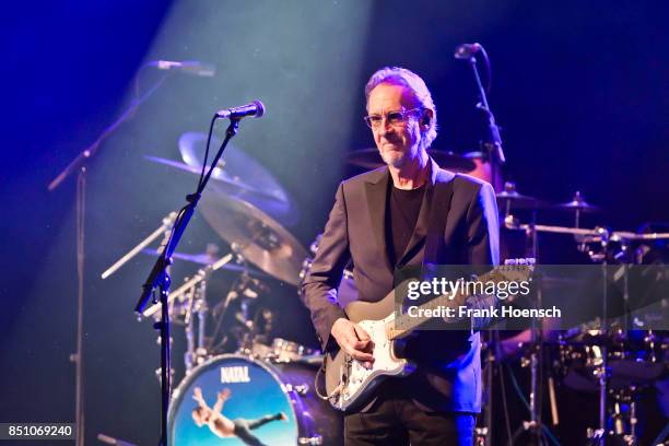 Mike Rutherford of the British band Mike & the Mechanics performs live on stage during a concert at the Columbiahalle on September 21, 2017 in...