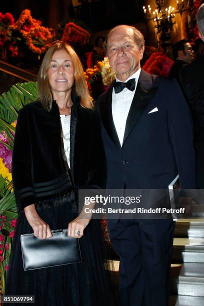 Jean-Claude Meyer and his wife Nathalie Bloch-Laine attend the Opening Season Gala - Ballet of Opera National de Paris - Held at Opera Garnier on...