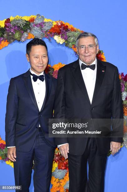 Jian Liu and Jean Louis Beffa attend the opening season gala at Opera Garnier on September 21, 2017 in Paris, France.