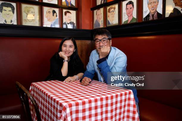 Jonathan Lee and Ivy Zhong pose for a photo after announcing new musical "Road to Heaven: The Jonathan Lee Musical" from China Broadway...