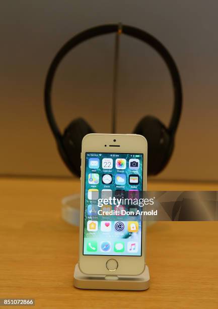 Product is displayed during the release of the iPhone 8 and 8 Plus at Apple Store on September 22, 2017 in Sydney, Australia. Apple's latest iPhone...