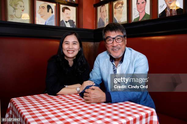 Jonathan Lee and Ivy Zhong pose for a photo after announcing new musical "Road to Heaven: The Jonathan Lee Musical" from China Broadway...