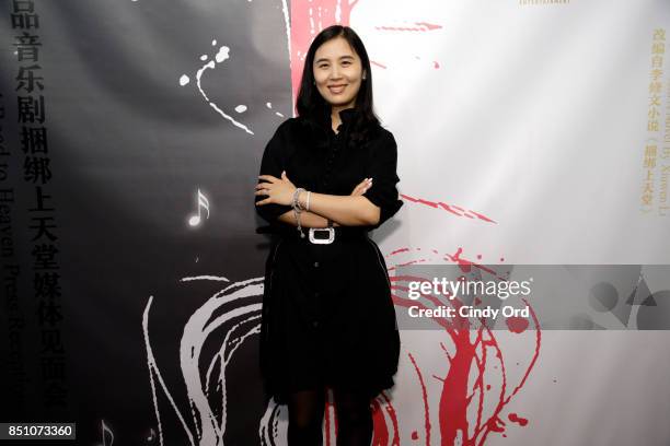 Ivy Zhong poses for a photo after Jonathan Lee and Ivy Zhong announce a new musical, "Road to Heaven: The Jonathan Lee Musical" from China Broadway...