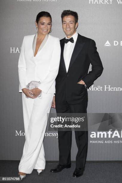 Milan, ITALY Alena Seredova and Alessandro Nasi attend the red carpet of amfAR Gala Milan at La Permanente in Milano, Italy on September 2017.