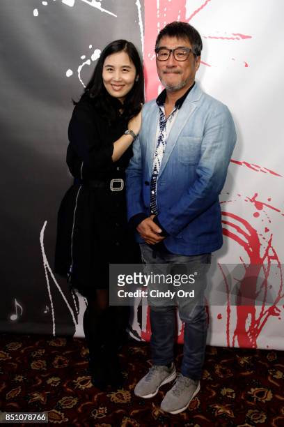 Jonathan Lee and Ivy Zhong pose for a photo after announcing new musical "Road to Heaven: The Jonathan Lee Musical" from China Broadway...