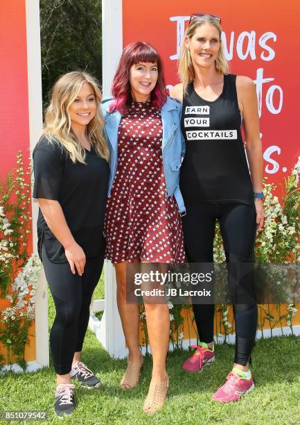 Shawn Johnson, Jess Barron and Debbie Emery attend LIVESTRONG.COM presentation: Everyday Health Heroes Workout with Shawn Johnson held at Calamigos...