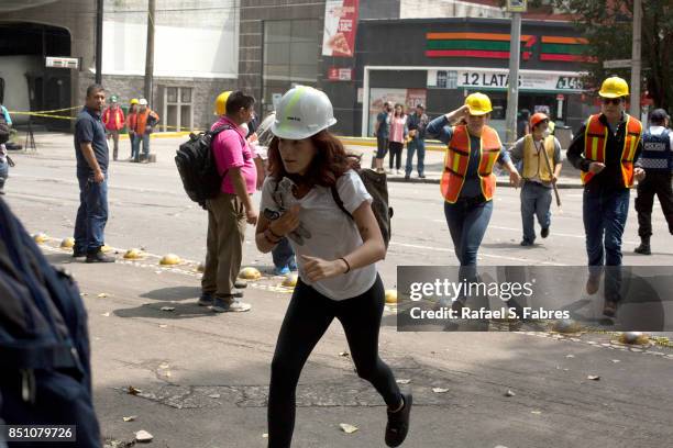 Rescue operations continue on September 21, 2017 in Mexico City, Mexico. Emergency workers continue to search the rubble after a 7.1 magnitude...