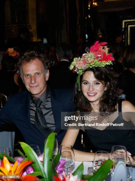 Charles Berling and his companion attend the Opening Season Gala - Ballet of Opera National de Paris - Held at Opera Garnier on September 21, 2017 in...