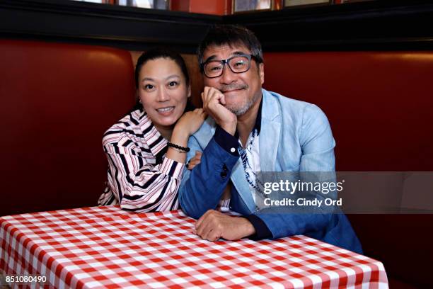 Jonathan Lee and LV Ming Coco pose for a photo after announcing new musical "Road to Heaven: The Jonathan Lee Musical" from China Broadway...