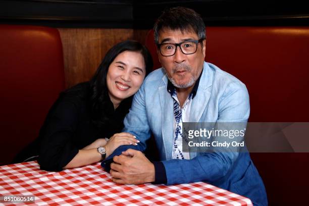 Jonathan Lee and Ivy Zhong pose for a photo after announcing new musical "Road to Heaven: The Jonathan Lee Musical" from China Broadway...