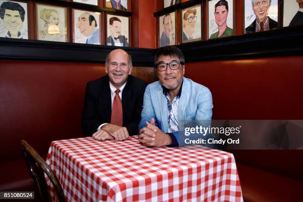 Producer Don Frantz and Singer/ songwriter Jonathan Lee pose for a photo after announcing new musical "Road to Heaven: The Jonathan Lee Musical" from...