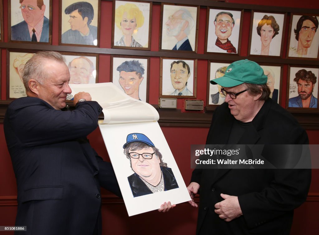 Michael Moore And Michael Mayer Join Wall At Sardi's