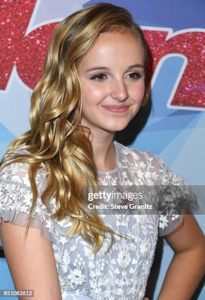 Evie Clair arrives at the NBC's "America's Got Talent" Season 12 Finale Week at Dolby Theatre on September 19, 2017 in Hollywood, California.