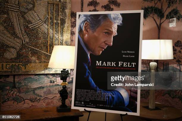 Movie poster on display during the "Mark Felt The Man Who Brought Down The White House" New York premiere at the Whitby Hotel on September 21, 2017...