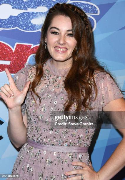 Mandy Harvey arrives at the NBC's "America's Got Talent" Season 12 Finale Week at Dolby Theatre on September 19, 2017 in Hollywood, California.