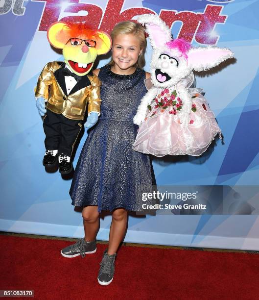 Darci Lynne arrives at the NBC's "America's Got Talent" Season 12 Finale Week at Dolby Theatre on September 19, 2017 in Hollywood, California.