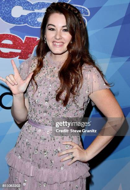 Mandy Harvey arrives at the NBC's "America's Got Talent" Season 12 Finale Week at Dolby Theatre on September 19, 2017 in Hollywood, California.