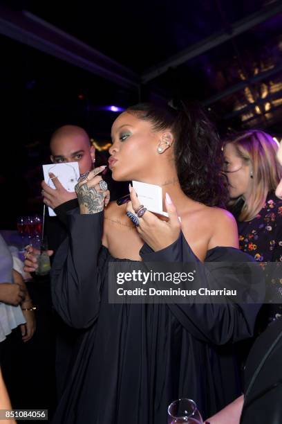 Rihanna attends the Fenty Beauty By Rihanna Paris Launch Party hosted by Sephora at Jardin des Tuileries on September 21, 2017 in Paris, France.