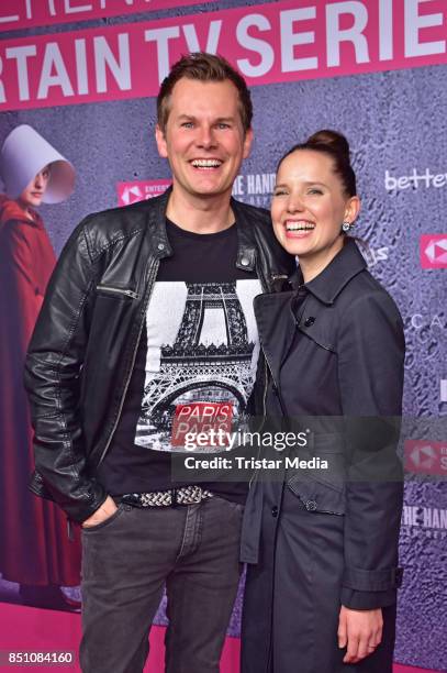 Malte Arkona and Anna-Maria Arkona attend the TV series start of 'The Handmaid's Tale - Der Report der Magd' at Astor Film Lounge on September 21,...