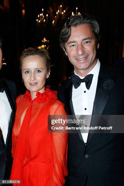 Caroline Roux and General Director of Facebook France, Laurent Solly attend the Opening Season Gala - Ballet of Opera National de Paris - Held at...