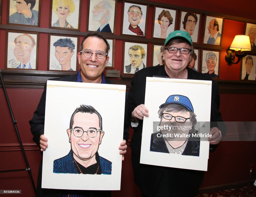 Michael Moore And Michael Mayer Join Wall At Sardi's