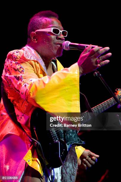 Garry "Starchild" Shider performing on stage as part of the Meltdown Festival at the Royal Festival Hall on June 21, 2008 in London, England.