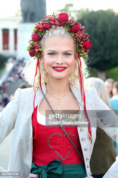 Darya Strelnikova at the "Madlwiesn" event during the Oktoberfest at Theresienwiese on September 21, 2017 in Munich, Germany.