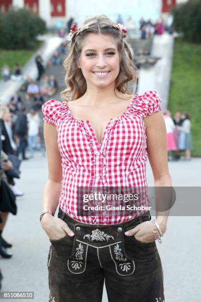 Catherine "Cathy" Hummels at the "Madlwiesn" event during the Oktoberfest at Theresienwiese on September 21, 2017 in Munich, Germany.