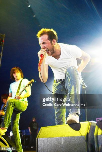 Photo of AUGUST BURNS RED and Dustin DAVIDSON and Jake LUHRS, Dustin Davidson and Jake Luhrs performing on stage