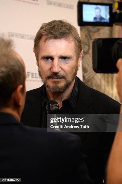 Liam Neeson attends "Mark Felt The Man Who Brought Down The White House" New York premiere at the Whitby Hotel on September 21, 2017 in New York City.