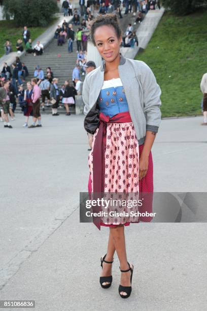 Milka Loff Fernandes at the "Madlwiesn" event during the Oktoberfest at Theresienwiese on September 21, 2017 in Munich, Germany.