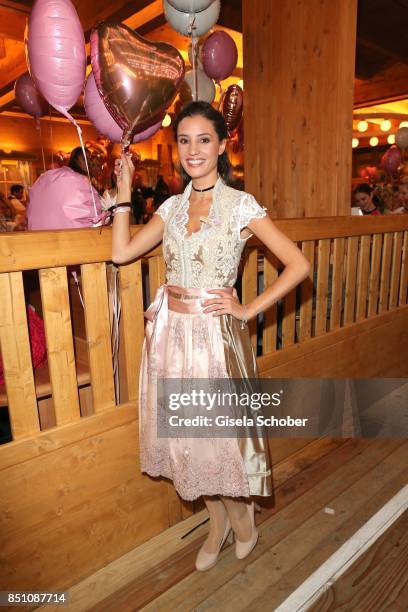 Nadine Menz at the "Madlwiesn" event during the Oktoberfest at Theresienwiese on September 21, 2017 in Munich, Germany.